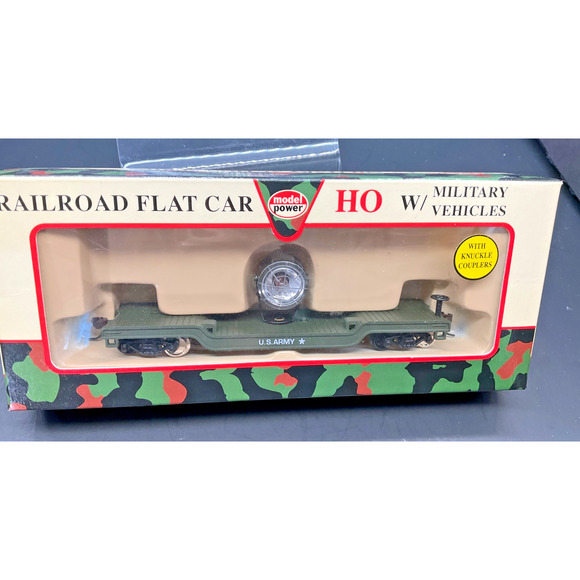 Model Power Military HO Railroad Flat Train Car Search Light w/knuckle couplers - Picture 11 of 14